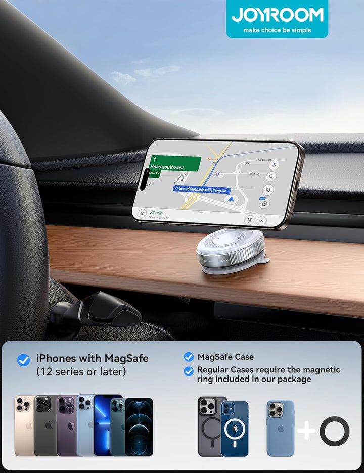 JOYROOM Vakuum Handyhalterung Auto Magsafe–2025 Magsafe Autohalterung [24 XN55 Magneten & Stärkster