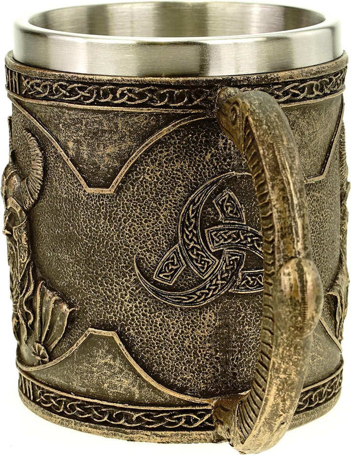 Vogler 816-932 Wikinger Krug Thor mit Metalleinsatz Becher Odin Nordmänner