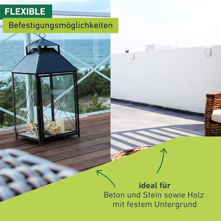 Windhager Terrassenhalterung Premium, Sonnensegel Befestigung, Halterung für Segel, Sonnensegelmast,
