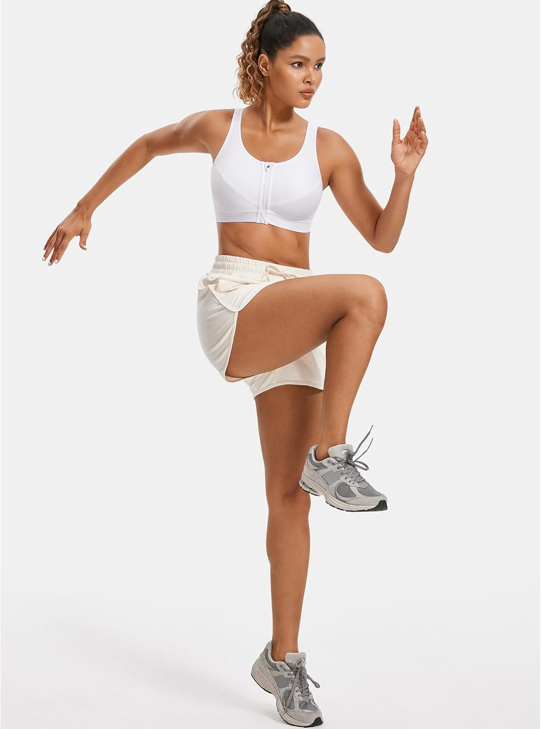 SYROKAN Damen Sport BH Starker Halt - Vorderverschluss Ohne Bügel Und Einlagen für Nach Brust OP Fit
