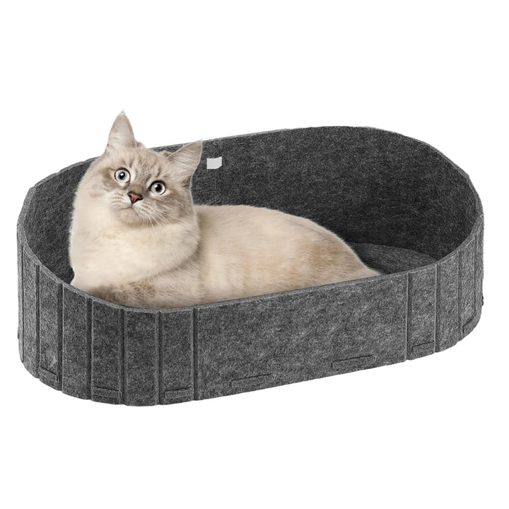 LUPATDY Katzenbett, Filz Katzenkorb Indoor, Grosses Katzensofa 60 x33.5 cm, Hundebett aus Filz, Kusc