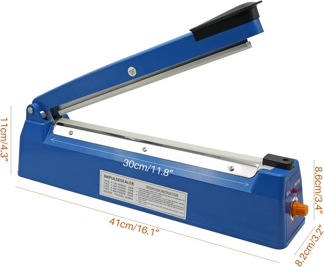 MOGOULUA 300 mm Heisssiegelgerät Folienschweissgerät 3mm Dichtungsbreite Balkenschweissgerät Versieg
