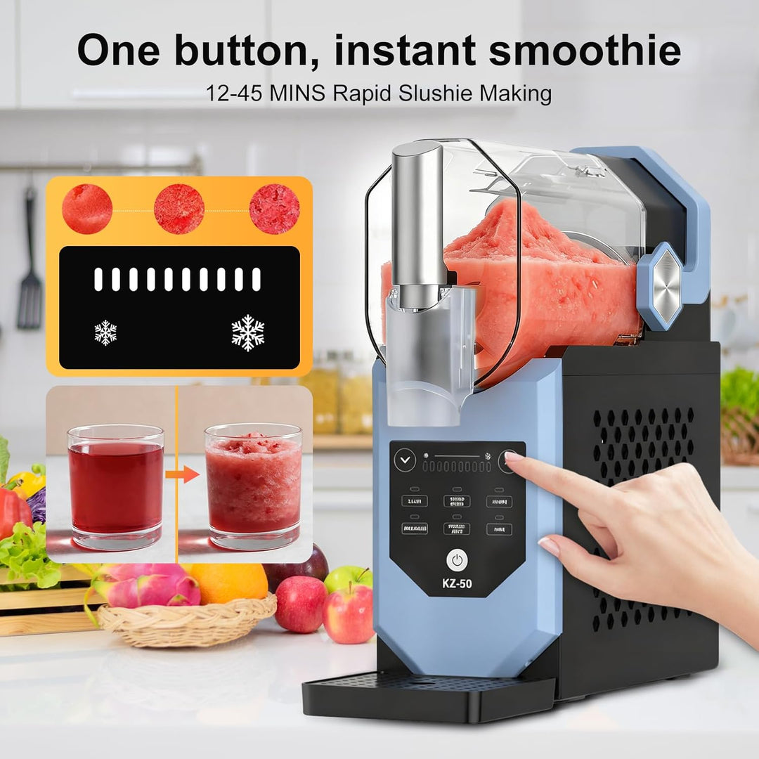 Macchiatto Slush Maschine, 5-in-1 Eismaschine mit LED-Display, 6 Programme & Ein-Knopf-Bedienung für