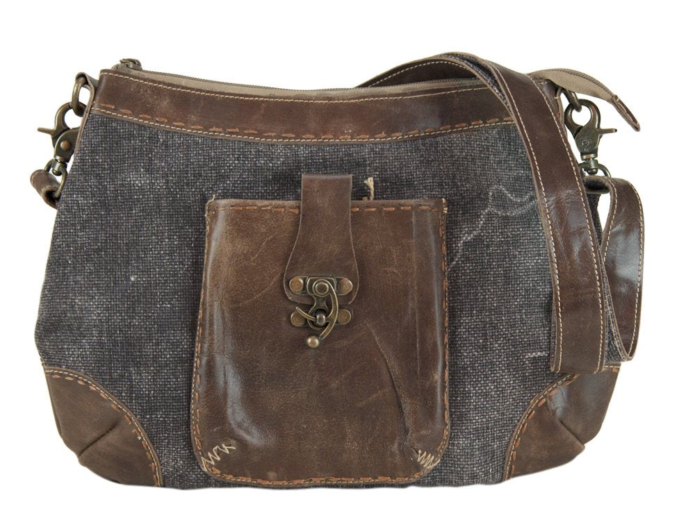 Sunsa Damen kleine Umhängetasche Schultertasche Crossbody Tasche Canvastasche in retro Style Vintage