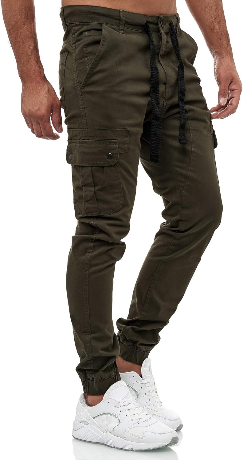 Tazzio Cargohose Herren Cargo Hose Jogger Chino Regular Fit Jeans 18525 30 Khaki, 30 Khaki
