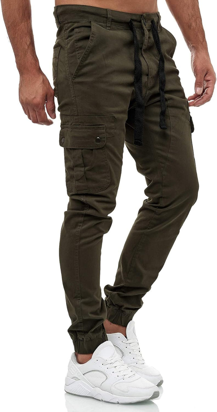 Tazzio Cargohose Herren Cargo Hose Jogger Chino Regular Fit Jeans 18525 30 Khaki, 30 Khaki