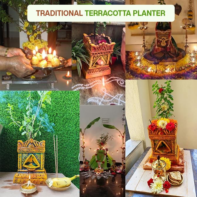 Village Decor Tulsi Blumentopf, mehrfarbig, B x H 25,4 x 30,5 cm