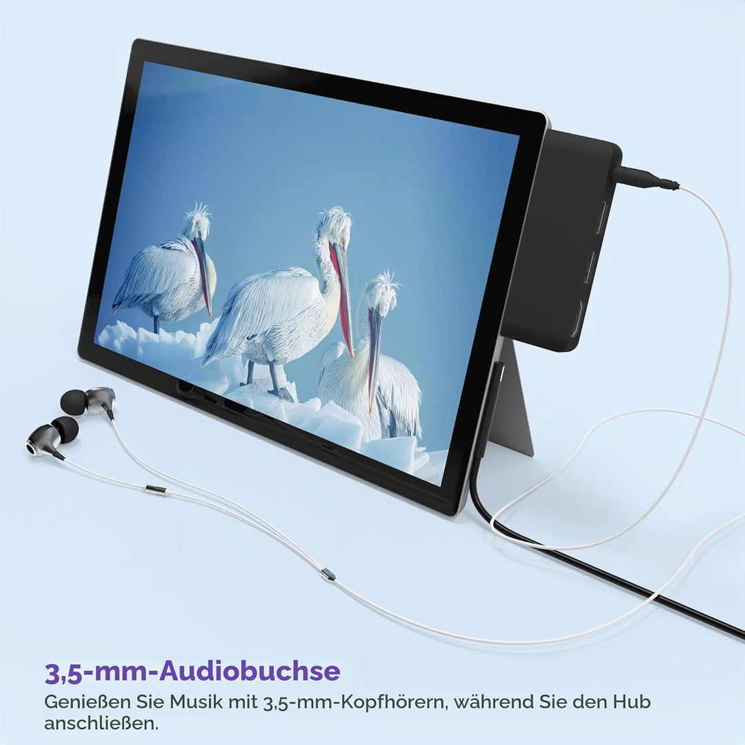Surface Go 4/Go 3/Go 2/Go Hub Docking Station, 4-in-2 USB C Dockingstation für Surface Go mit 4K-HDM