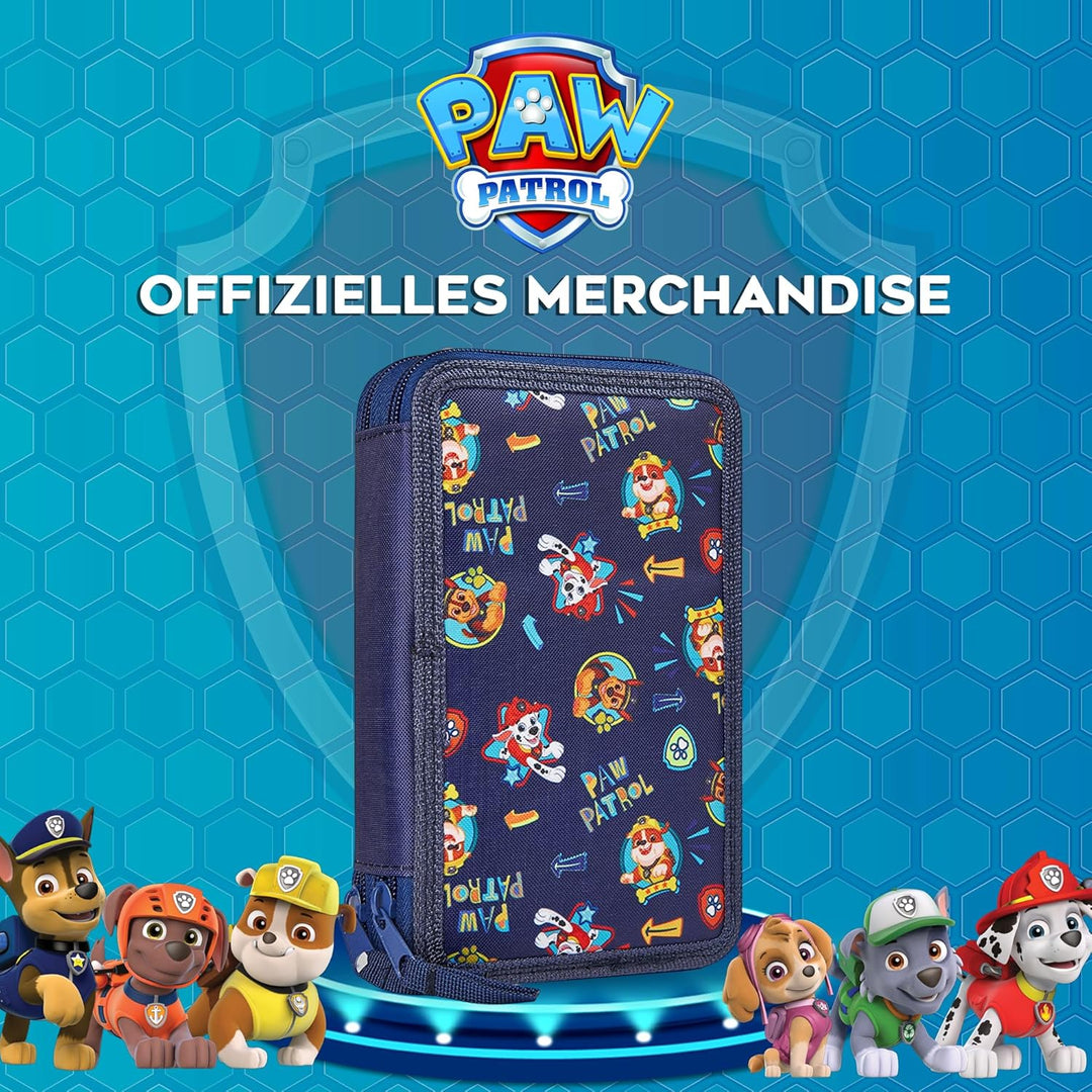 PAW PATROL Federmäppchen Gross Etui Stifte Jungen und Mädchen Stifte Kinder Gefüllt Federmappe Schul