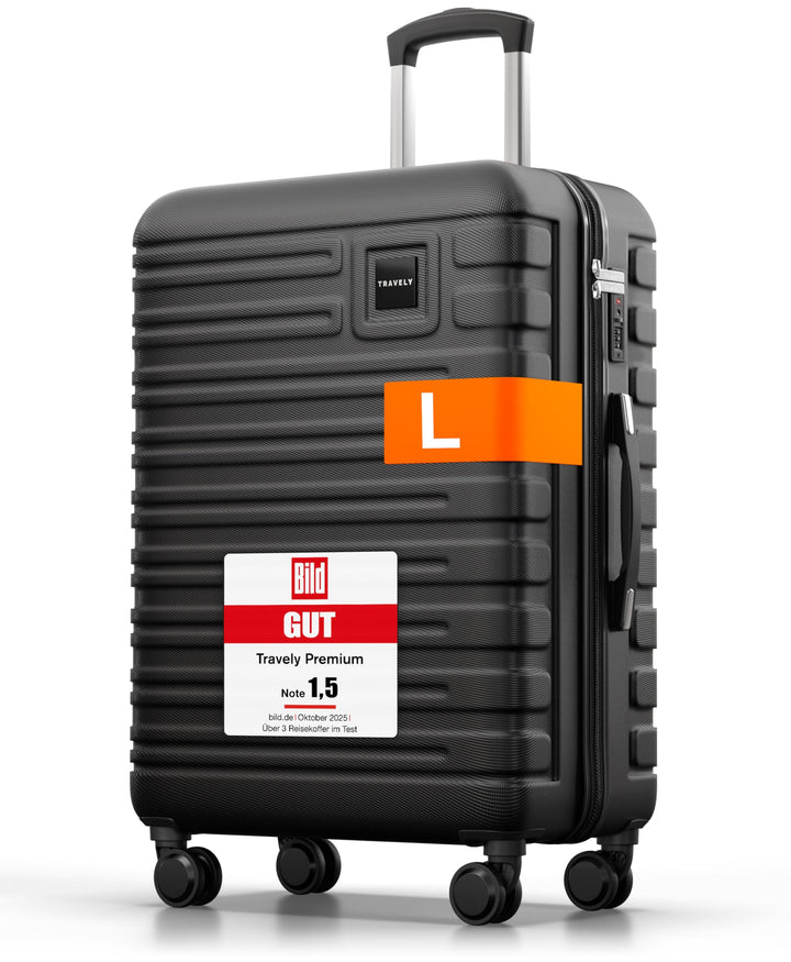 Travely Premium Koffer 24" Jede Menge Platz mit mehr als 75L Volumen, sehr robuster Hartschalen Koff