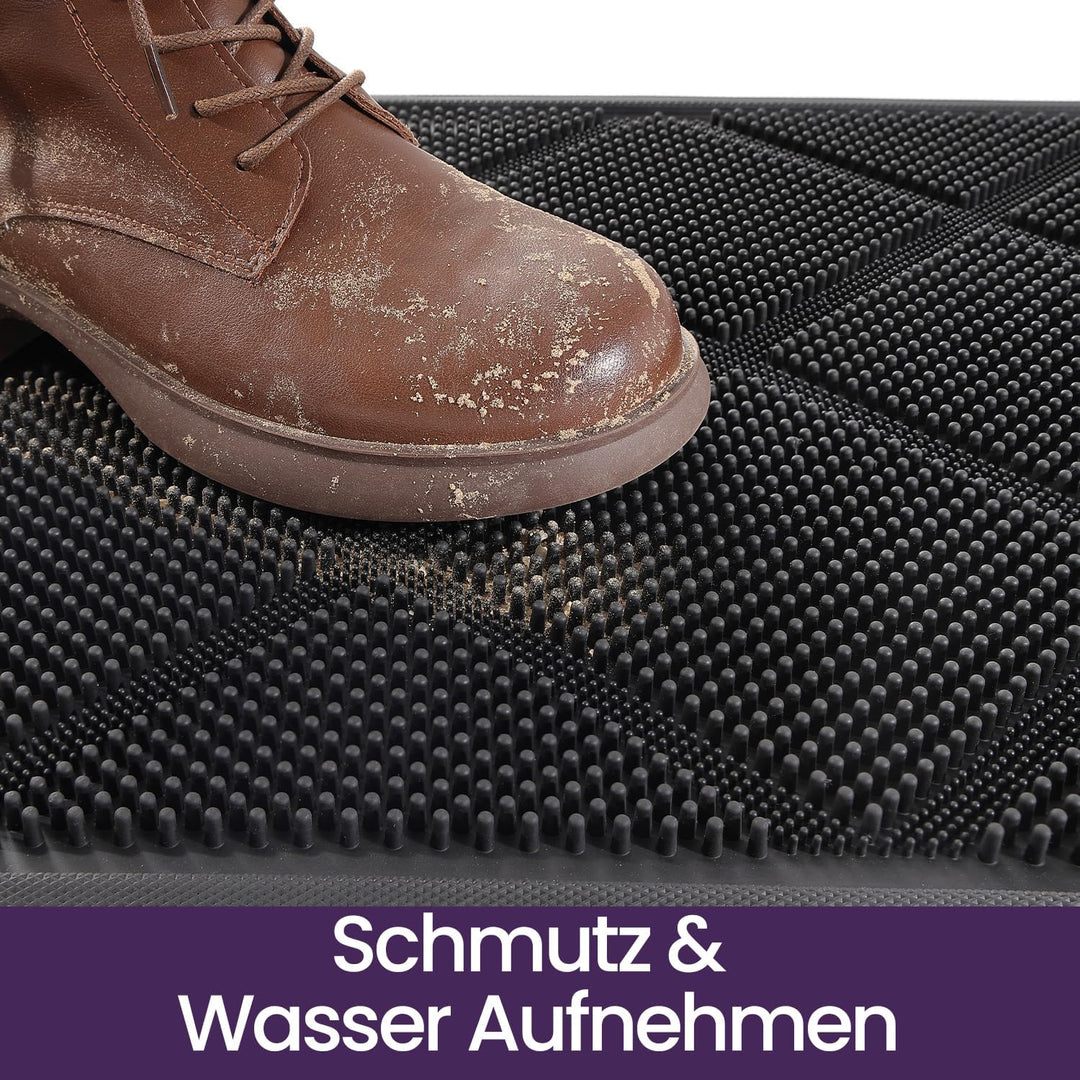 DEXI Fussmatte Aussen 43 x 90 cm, rutschfest Schmutzfangmatte mit Noppen, Wasserdicht Fussabtreter A