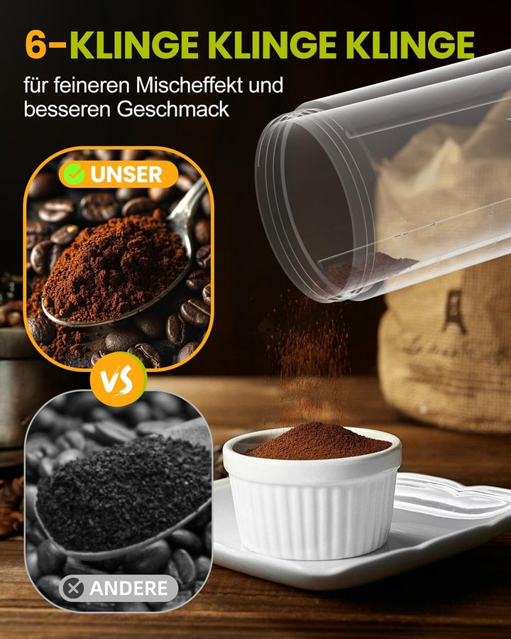 Tragbarer Mixer 2026 New, 450 ml 6-Klingen-Entsafterbecher für Smoothies und Shakes, Mini Smoothie M