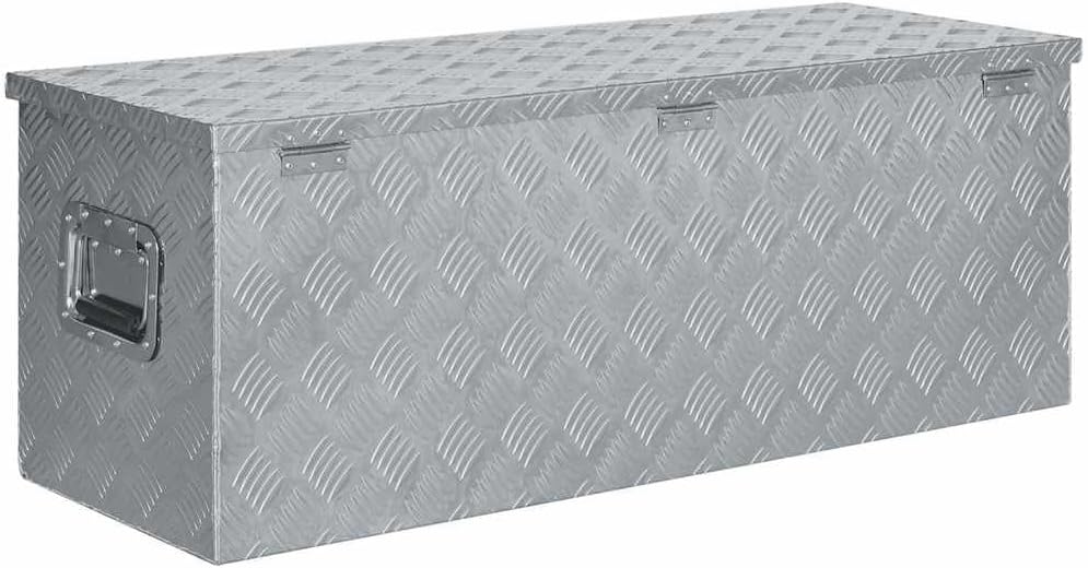 vidaXL Werkzeugbox Aluminium 110,5x38,5x40cm Alu Box Koffer Transportkiste 110.5 x 38.5 x 40 cm Silb