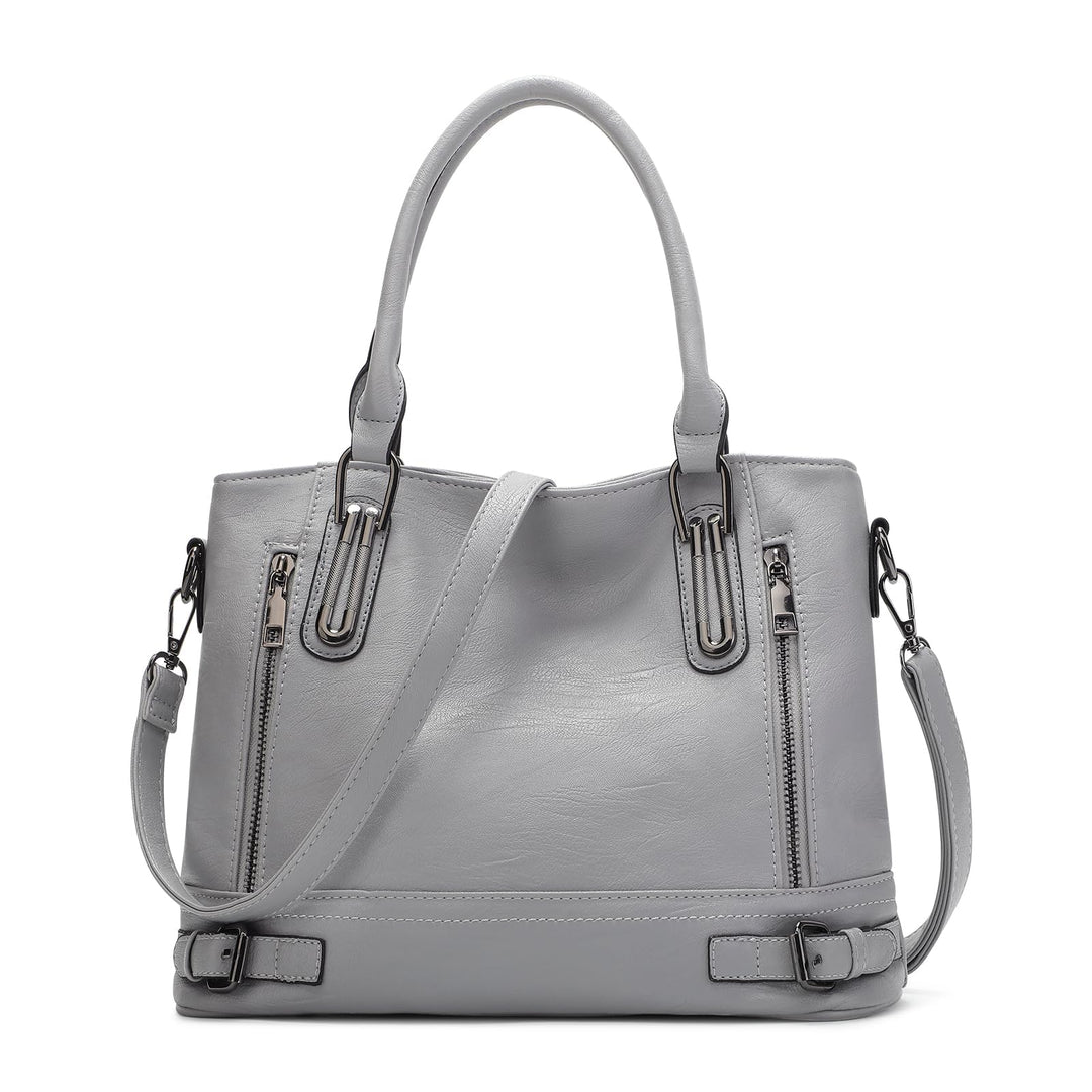 VINBAGGE Damen Handtasche PU Leder Henkeltasche Shopper Tasche Vintage Weiches Umhängetasche Schulte