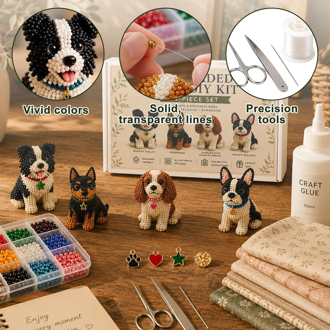 3D-Perlen-Tier Bastelset, Mini 3D Perlen Tier Bastelset, Tiny 3D Beaded Animal DIY Kit, 3D Perlentie