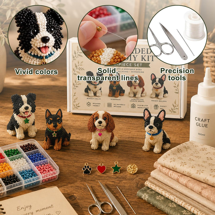 3D-Perlen-Tier Bastelset, Mini 3D Perlen Tier Bastelset, Tiny 3D Beaded Animal DIY Kit, 3D Perlentie