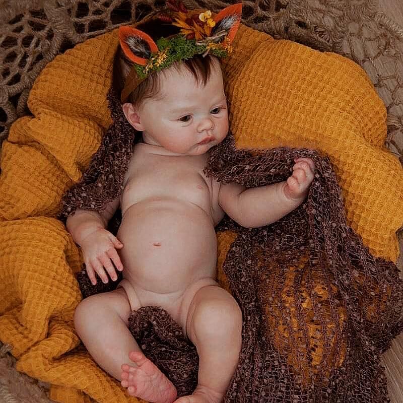 Reborn Puppen Mädchen Reborn Baby - 20 Zoll lebensechte Babypuppe Körper aus weichem Vinyl Sieht aus