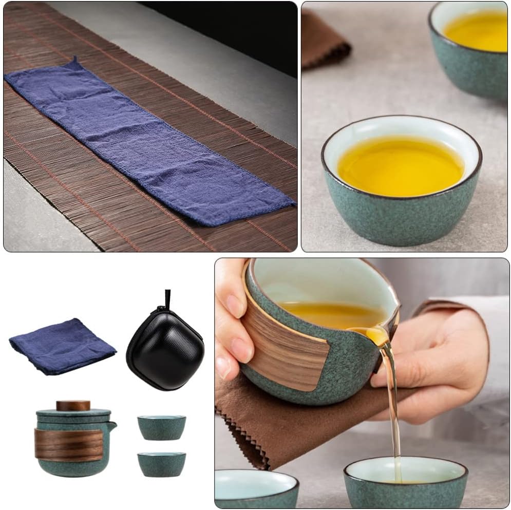 Angoily Chinesische Kung Fu Tee Set Tragbare Reise Tee Set Keramik Porzellan Teekanne Set für Reise