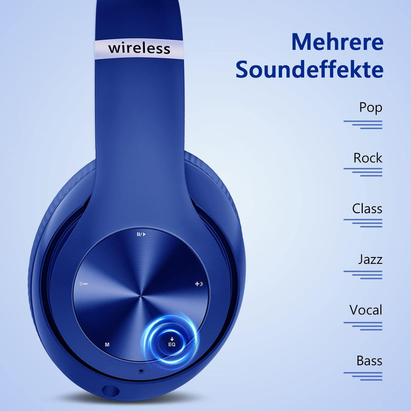 Lankey Sound 9S Bluetooth Kopfhörer Over Ear, 60 Stunden Spielzeit, Leichter Kabellose Kopfhörer mit