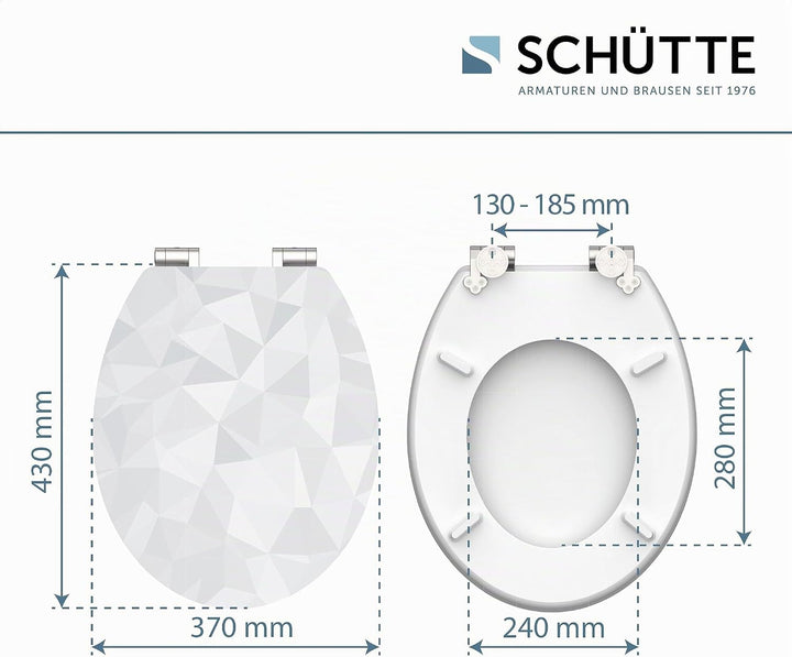 SCHÜTTE WC-Sitz Holzkern HG DIAMOND, Hochglanz Toilettensitz mit Absenkautomatik, passend für alle h