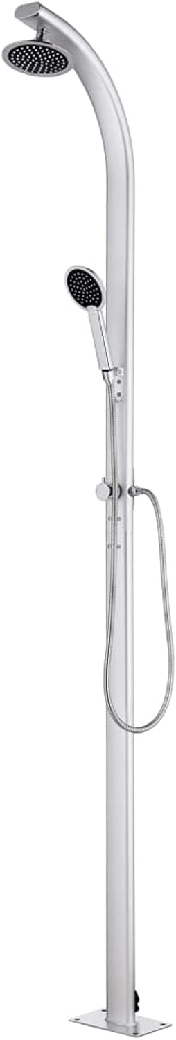Gartendusche mit Brauner Bodenplatte 220 cm Aluminium, Dusche Für Garten, Outdoor Shower, Garten Dus