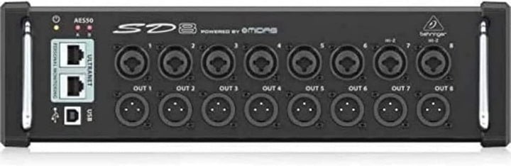 Behringer SD8 I/O Stage Box mit 8 fernsteuerbaren Midas-Vorverstärkern, 8 Ausgängen, AES50-Netzwerk