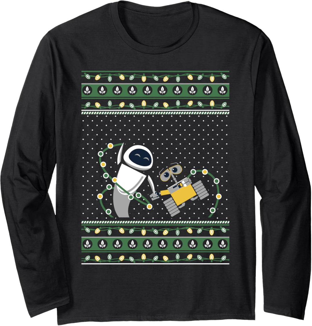 Disney Pixar Wall-E And Eve Weihnachten Ugly Sweater Style Langarmshirt
