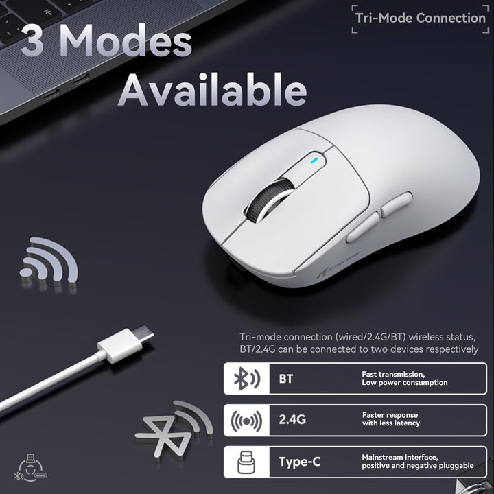 ATTACK SHARK X3MAX 49g Superlight Mouse, PixArt PAW3950 Gaming Sensor, BT/2.4G Wireless/Wired Gaming