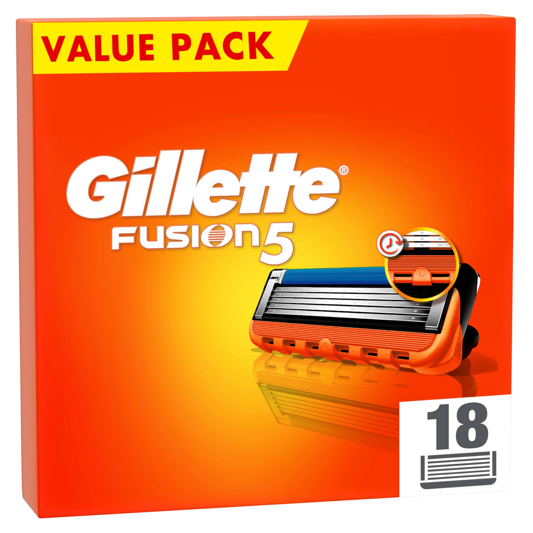 Gillette Fusion 5 Rasierklingen, 18 Ersatzklingen für Nassrasierer Herren mit 5-fach Klinge