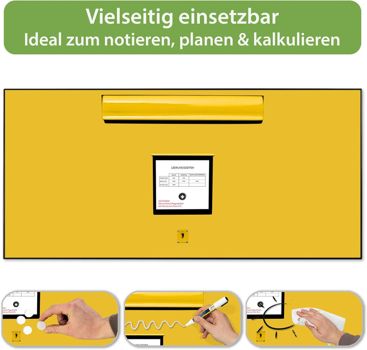 banjado Magnettafel schwarz 78 x 37cm / Magnetwand Metall/Magnetpinnwand als Memoboard/Pinnwand Magn