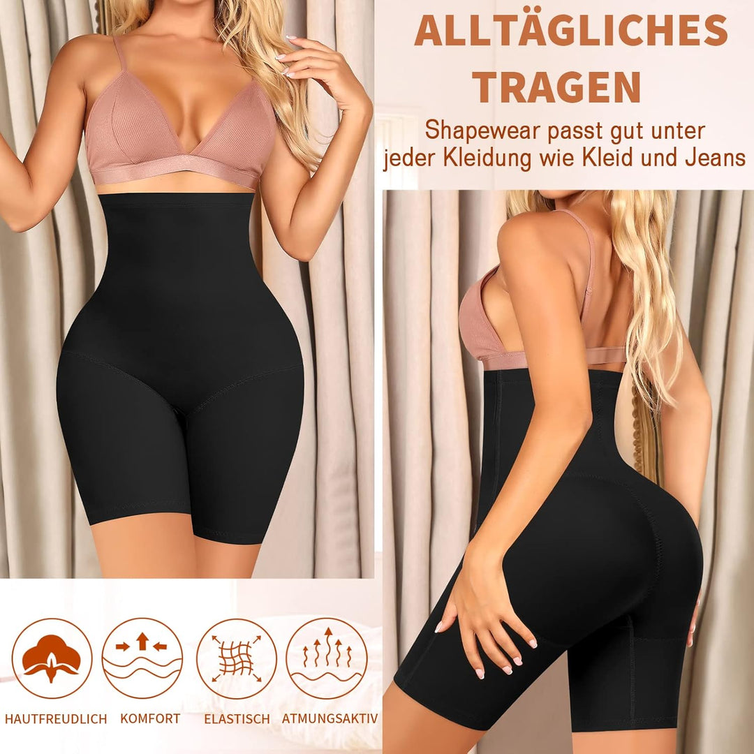 YARRCO Bauchweg Unterhose Damen Shapewear Spitze Miederhose Figurformende Unterwäsche Hohe Taille Mi