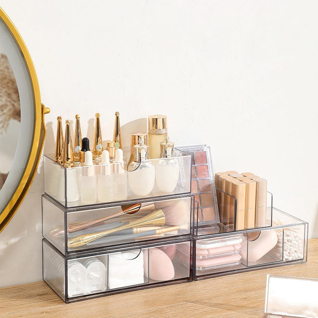3pcs Kosmetik Organizer Schubladen, Acryl schubladen organizer bad Stapelbar, Make-up Veranstalter S