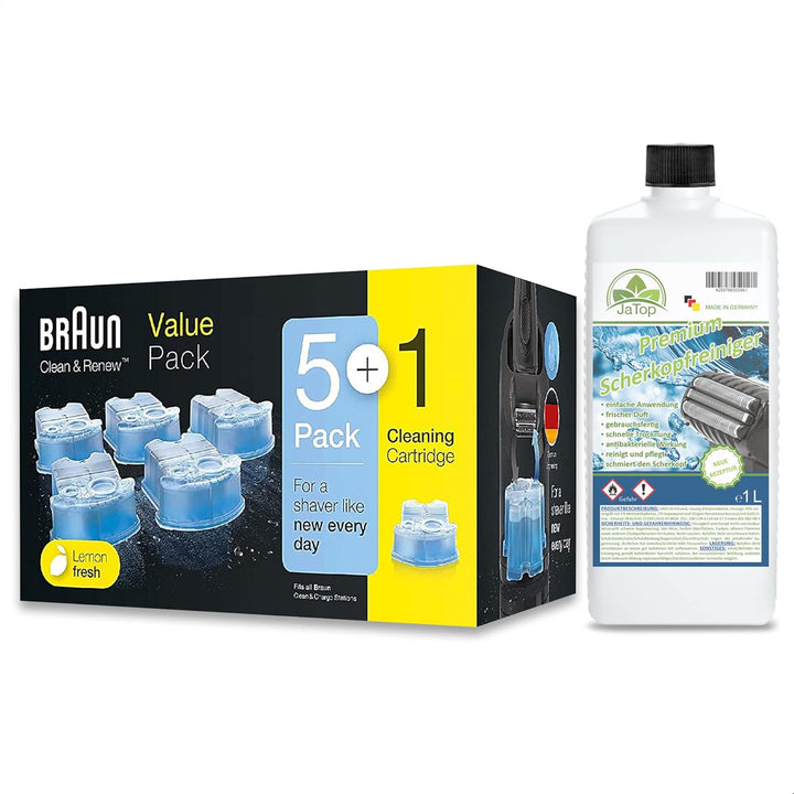 Original Braun Clean + Renew CCR Kartuschen + 1l JaTop Nachfüllung