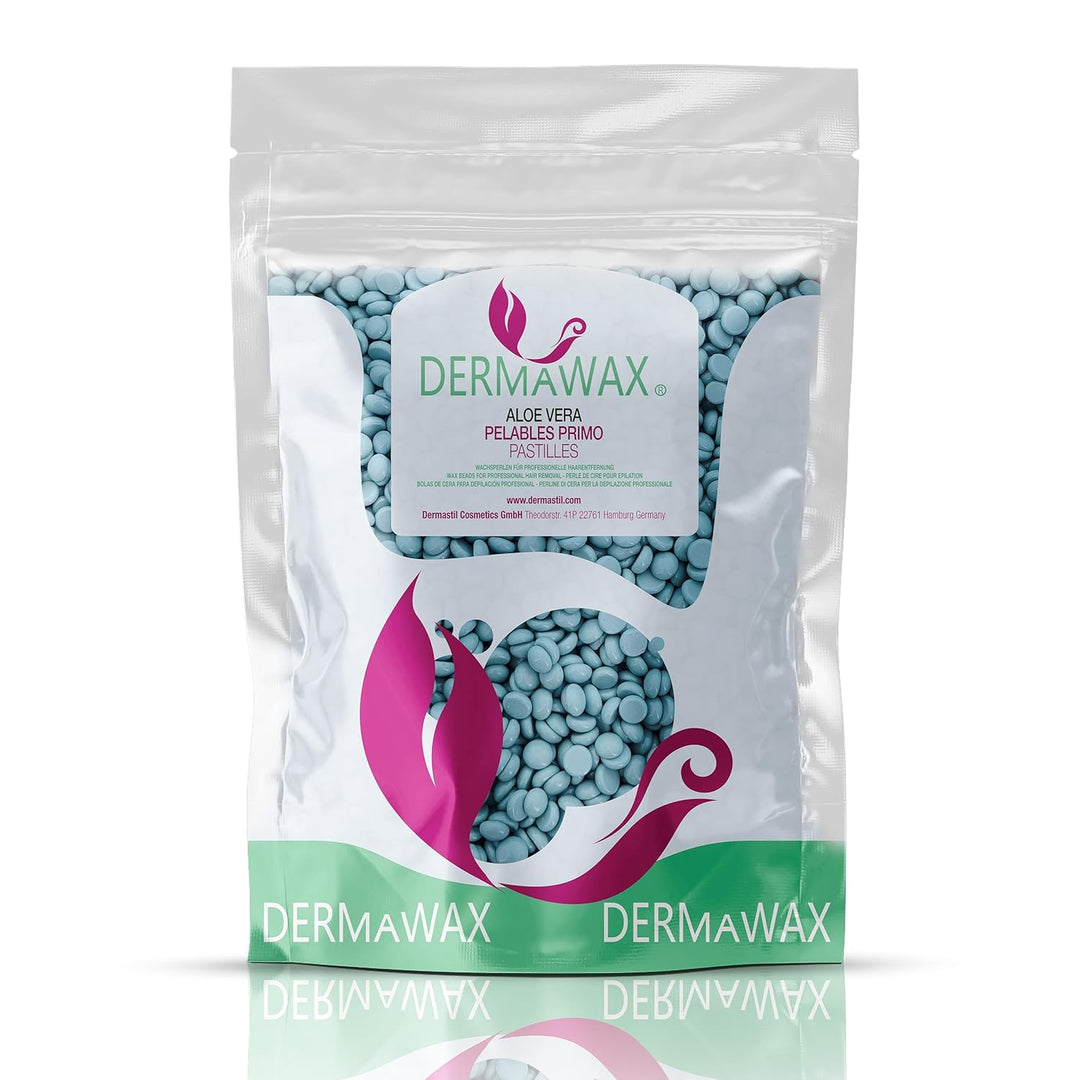 Dermawax Profi Waxing Set- 1000 ml Wachsgerät- Made in Spanien- 1 kg Aloe Vera Wachsperlen- 500 ml A