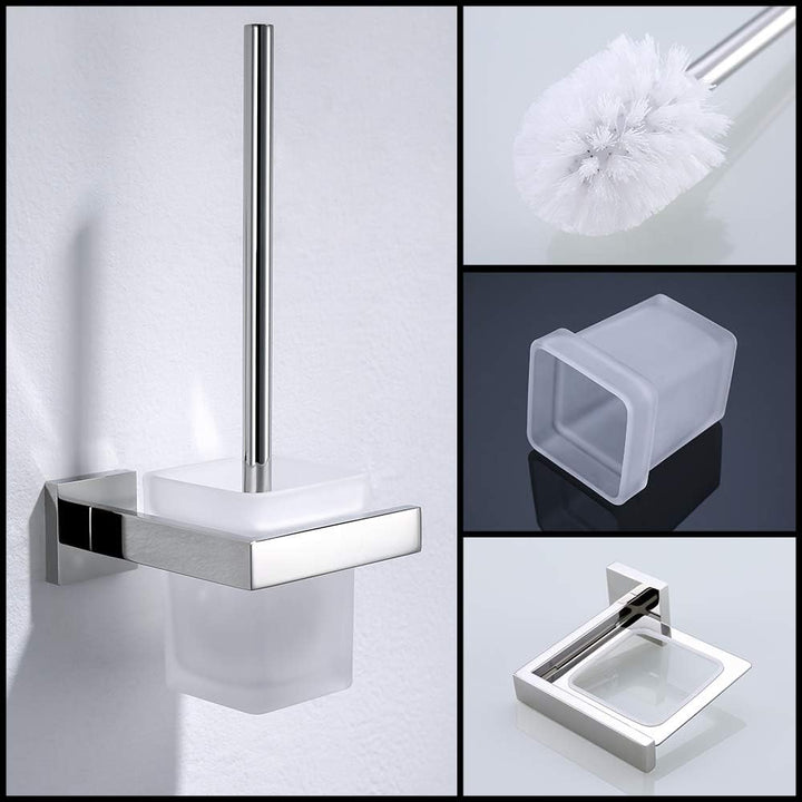 TURS Toilettenbürste mit Halter Speicher Stilvoll Metall Bürstenhalter SUS 304 Edelstahl Wall Mount,