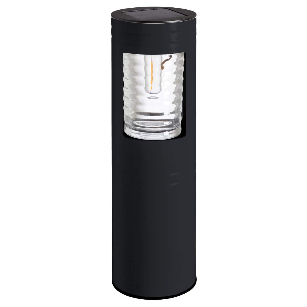Pflanzen Kölle Solar-Poller „Vestal“ in Schwarz aus Metall/Glas mit 30 Lumen, Masse 46 x 10 cm