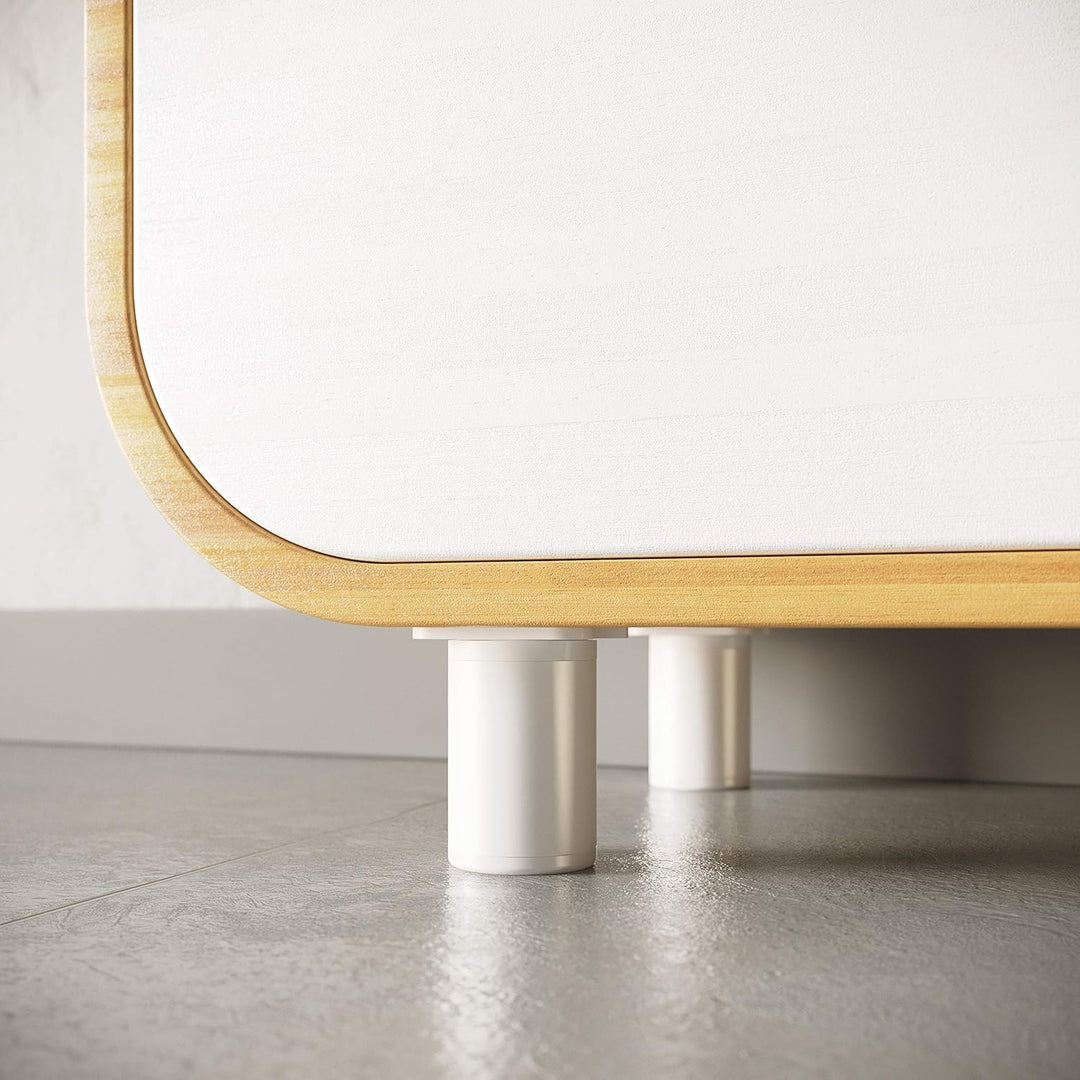 sossai® Design-Möbelfüsse MFR1 | höhenverstellbar | 8er Set | Rund-Profil - Ø 40 mm | Farbe: Weiss |