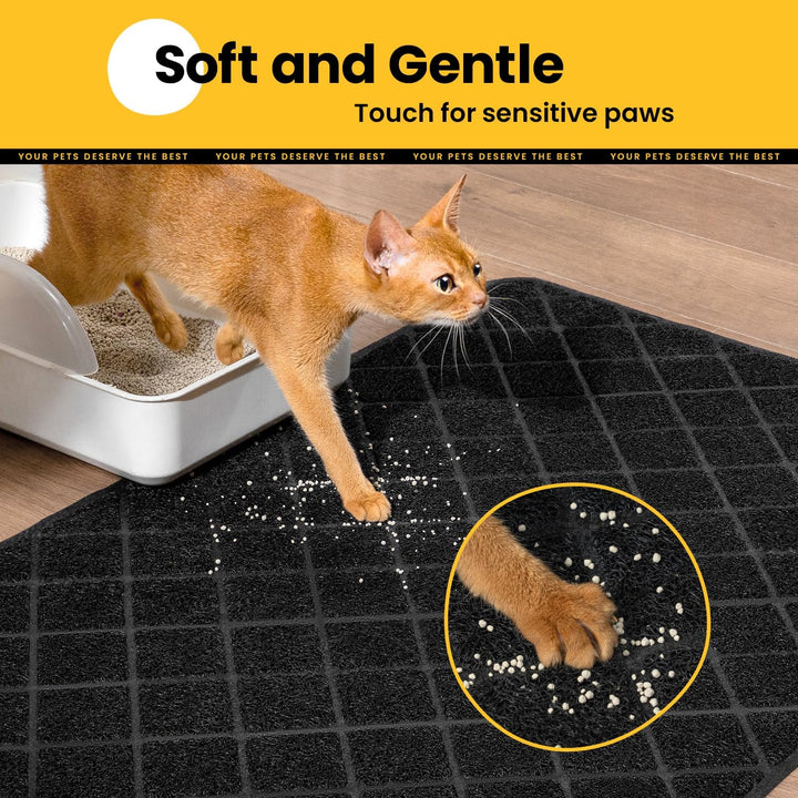 Conlun Katzenklo Matte Katzenstreu , 119 x 89 cm Vorleger, Gitter Netz Streukontrolle Design Unterle