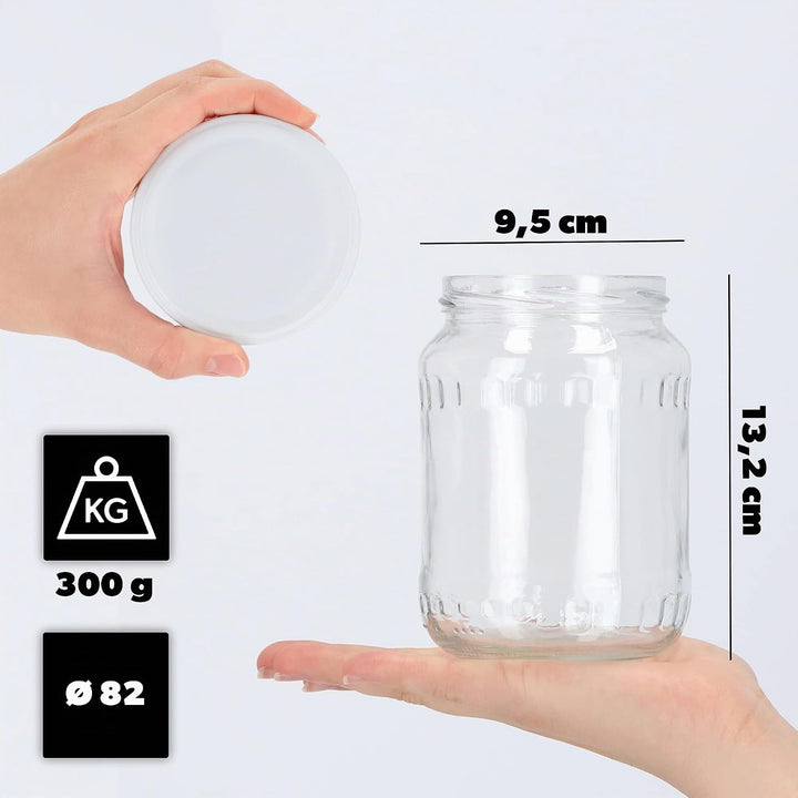 KADAX 24er Set Einmachgläser 720ml TO82 Weiss, Grosse Sturzgläser mit Schraubdeckel, Einkochgläser F