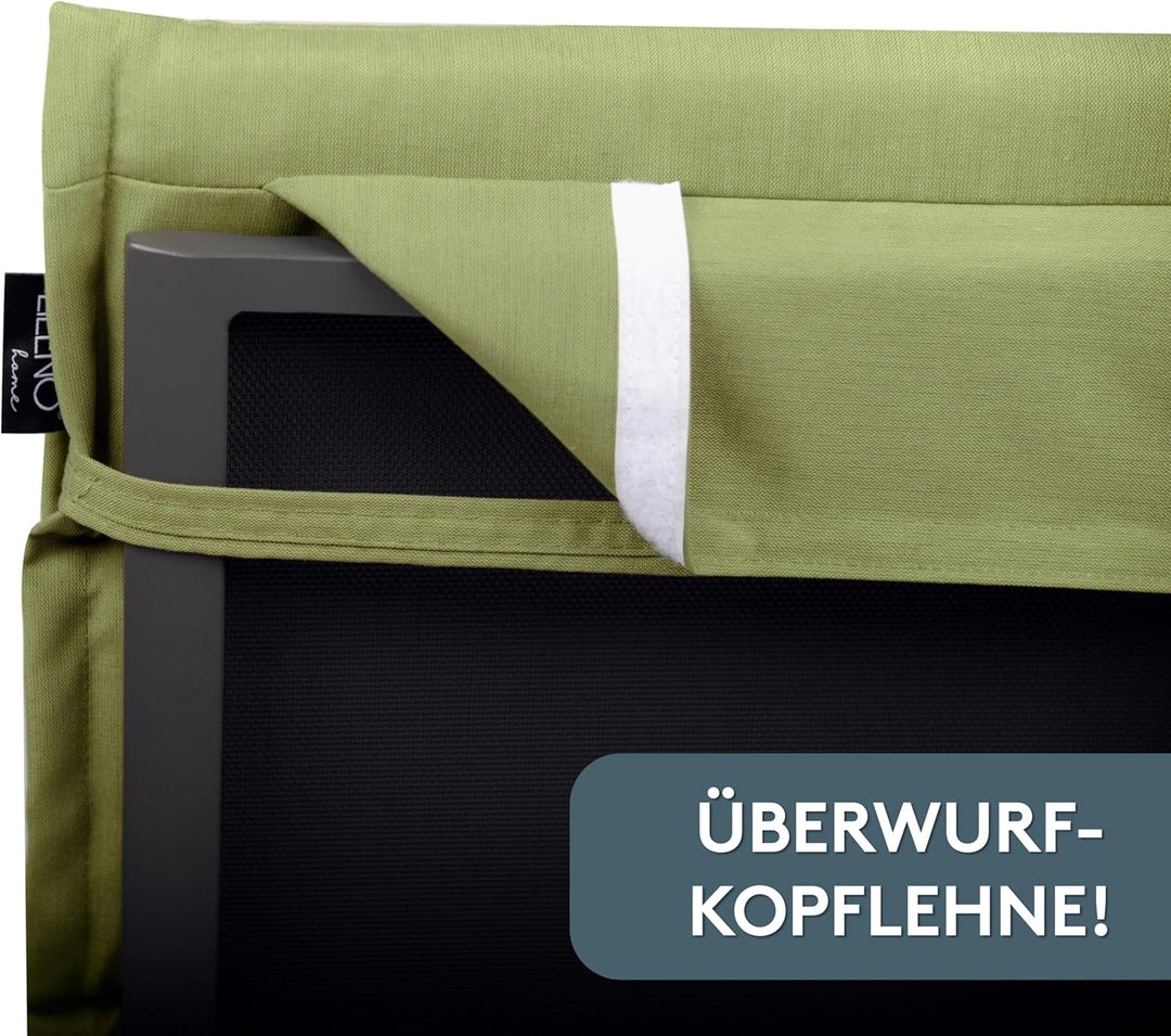 LILENO HOME Gartenstuhl Auflagen als [2er Set - Hochlehner] in Grün - Bequeme Liegen als Sitzauflage