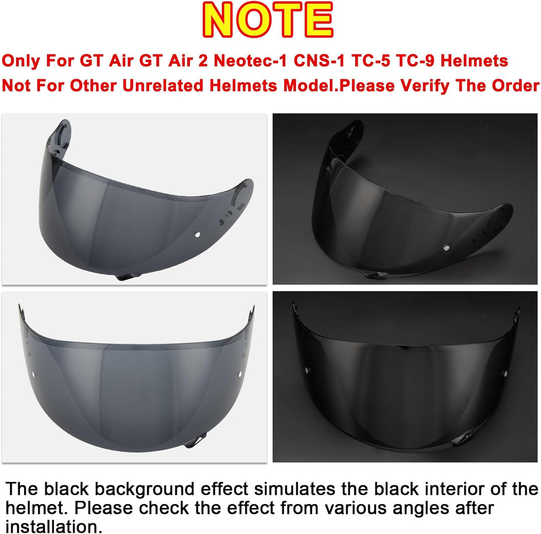 PSLER Helm Visier Verspiegelt für Shoei GT Air GT Air 2 TC-5 TC-9 Neotec CNS-1,Helmvisier Getöntes V