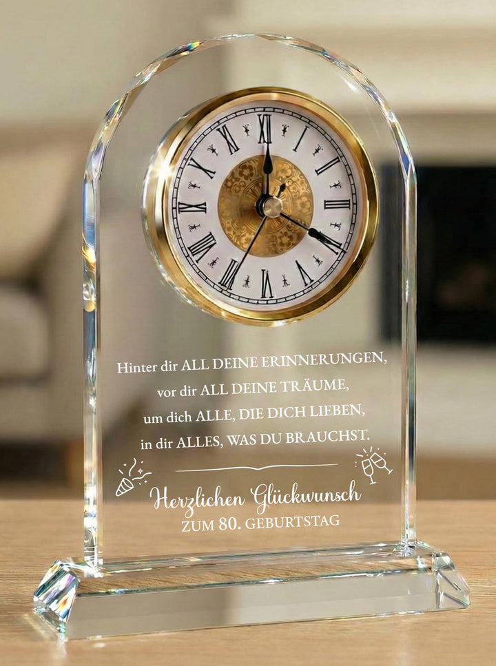 Geschenk 80. Geburtstag Frauen & Männer Jahrgang 1946 – Tischuhr mit Spruch – Geschenkidee für Mama