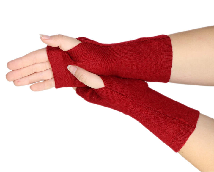 Prettystern Kaschmir-Wolle Damen Pulswärmer Fingerlose Handschuhe Hand-Stulpen 19 cm X 10 cm Dunkel-