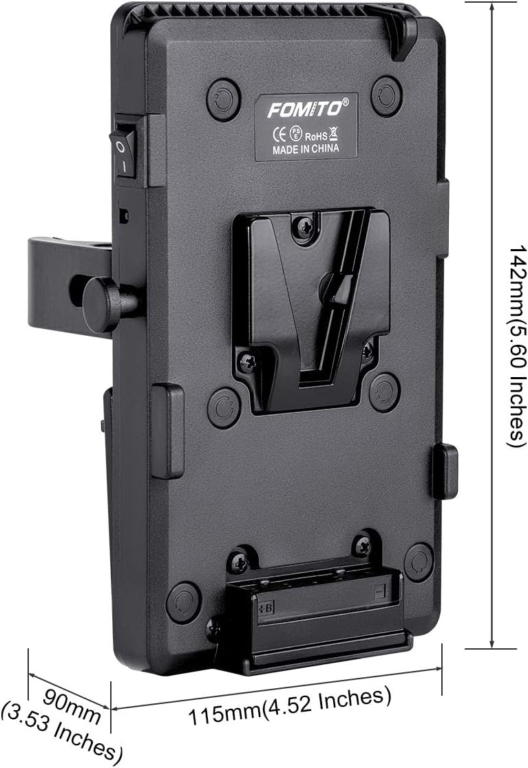 Fomito V-Lock V-Mount Batterieadapterplatte mit Superklemme für Beleuchtungsständer, Stativ, Stützst