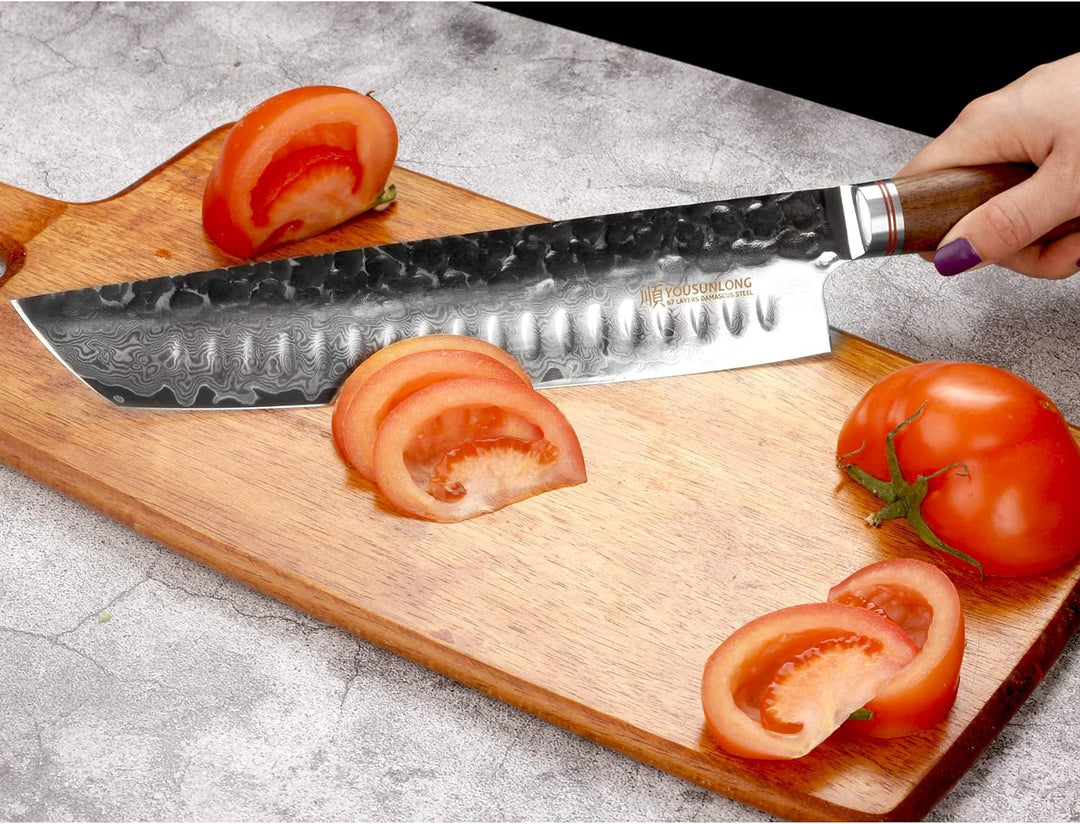 YOUSUNLONG Tanto Kochmesser 10 Zoll Rasiermesser Scharfer Damaskus Hochkohlenstoff Deutscher Stahl -