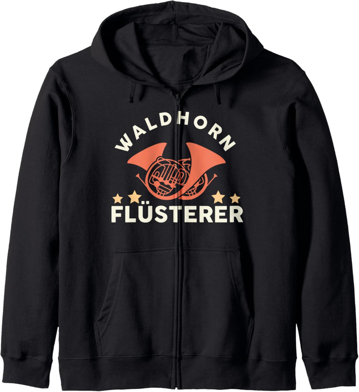 Waldhorn Flüsterer Musiker Hornist Blasmusik corno Kapuzenjacke