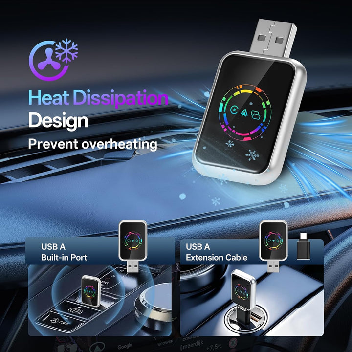 4 in 1 CarPlay Wireless Adapter, Kabelgebunden zu Kabellos für CarPlay & Android Auto, mit MirrorLin