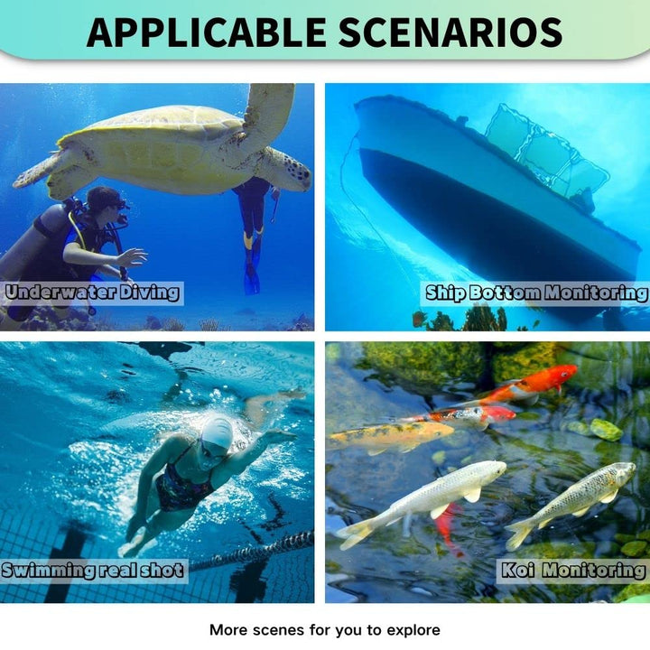Unterwasserkamera, Aquarium Live Streaming Teich 5MP Kameras mit 32ft Kabel, Kamera