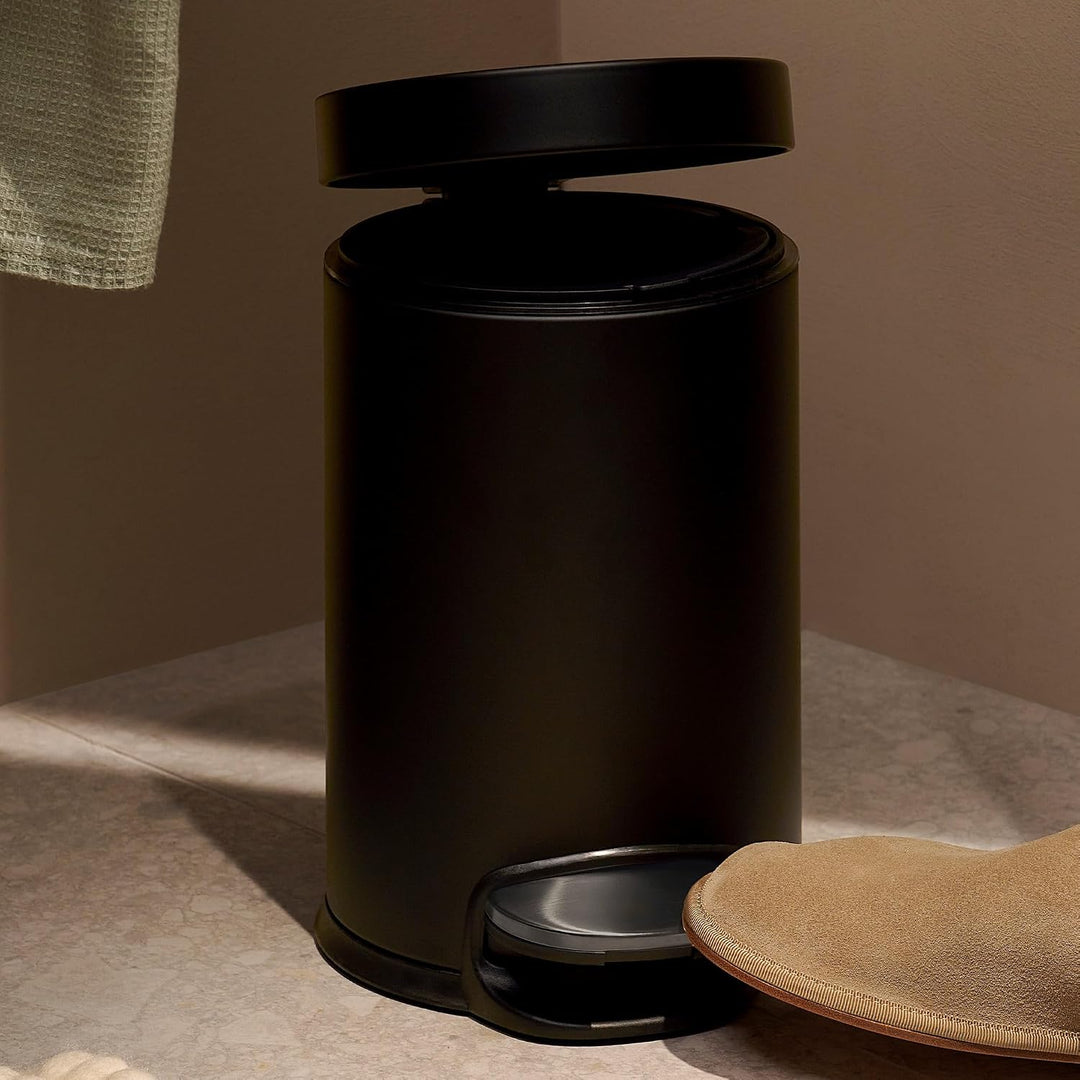 hansgrohe AddStoris - Mülleimer Bad, Treteimer 3l, Brushed Black Chrome | Fassungsvermögen 3 l, mit
