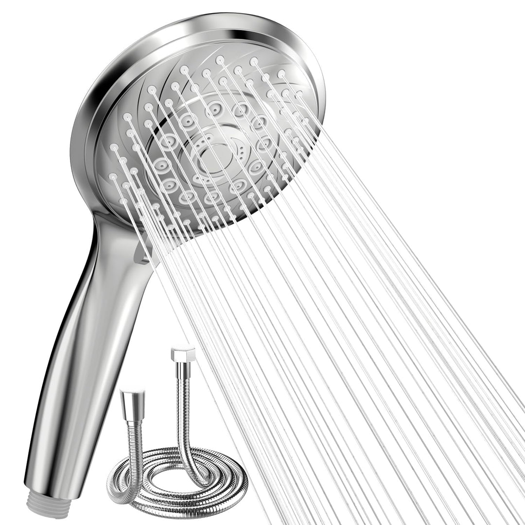 VEHHE Duschkopf mit Schlauch, Duschbrause mit Schlauch 1,5m, Regendusche Handbrause mit Selbstreinig